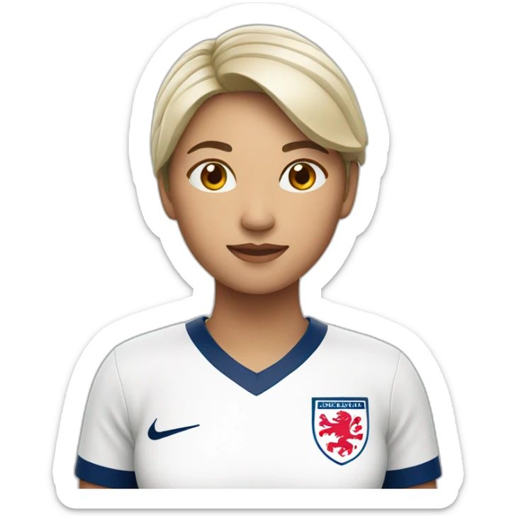 asian woman with england football shirt sticker