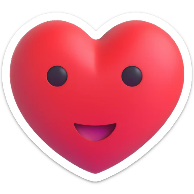 Make the heart faceless, skew the heart to the right, and give it a melting effect similar to the melting face emoji reference. Keep the style consistent with the original 3D emoji style, with no background. sticker