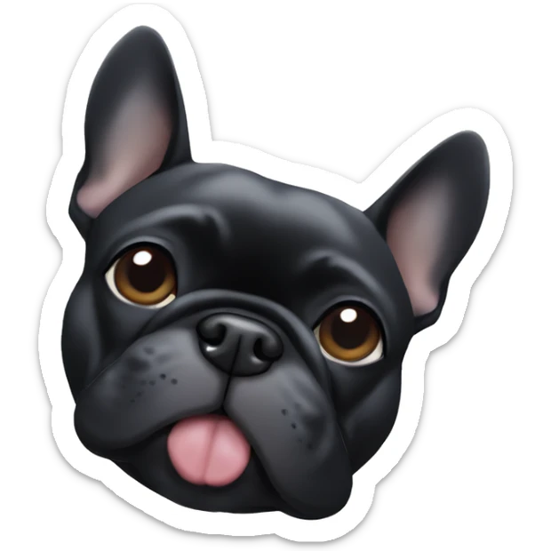 Black Frenchie laying  sticker