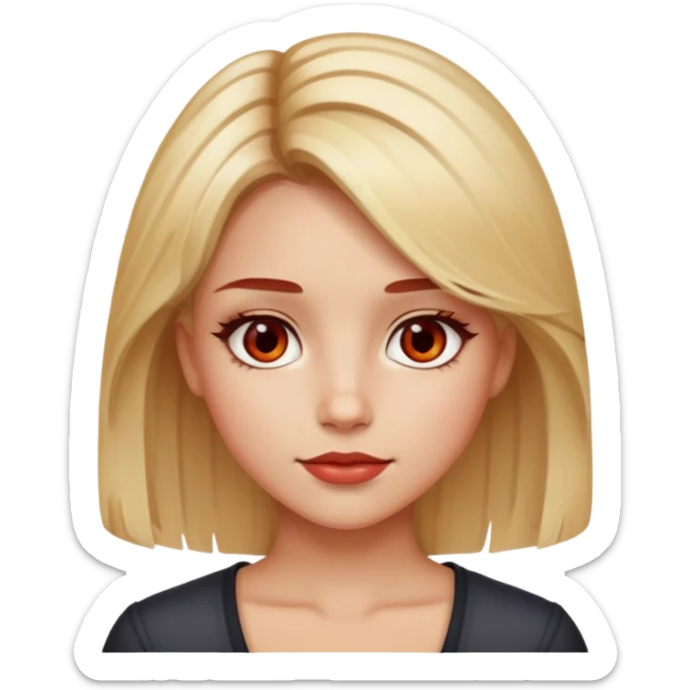 Ela é doira meio ruiva e também é bachinha olhos castanhos cor de mel meia branca  sticker