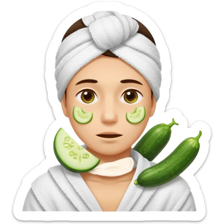 okurka na očích s týpkem a ručníkem co má okolo krku jak kdyby vyšel ze sauny  sticker