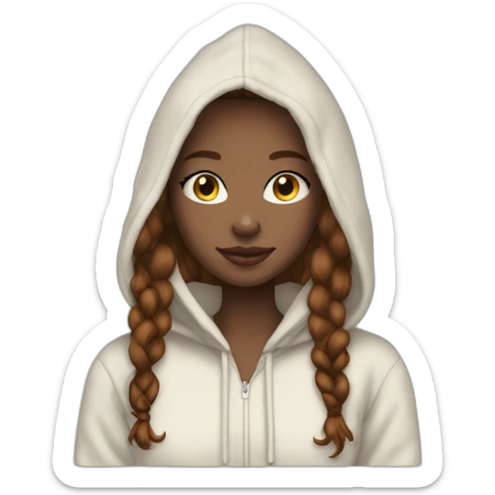 marron hair girl hoodie pale skin sticker