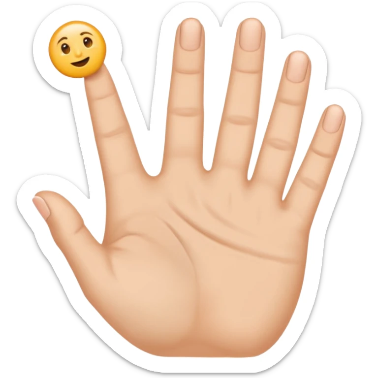 Fais-moi demain coller les unes à côté des autres. La première main gauche le pouce, l’index, majeur sont levé alors que l’annulaire et auriculaire sont repliés. Reproduit la même chose pour la main droite. sticker