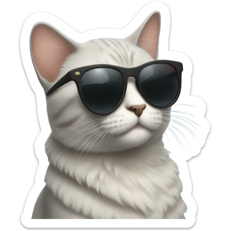 Cat with sunglasses sticker