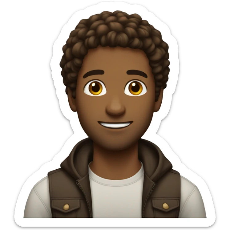 Brown guy, shir hair, young, no beard sticker