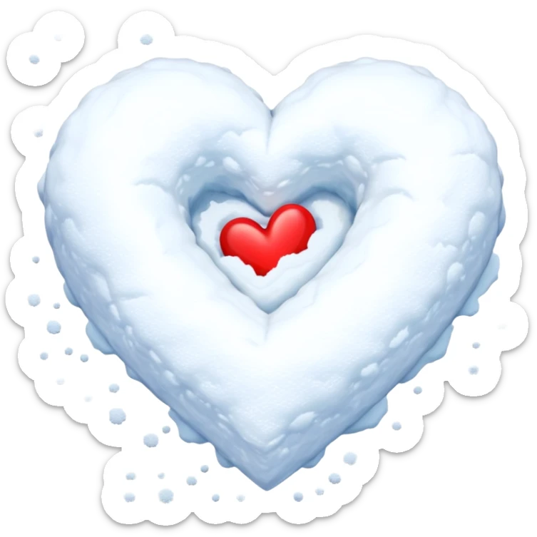 Heart snow sticker