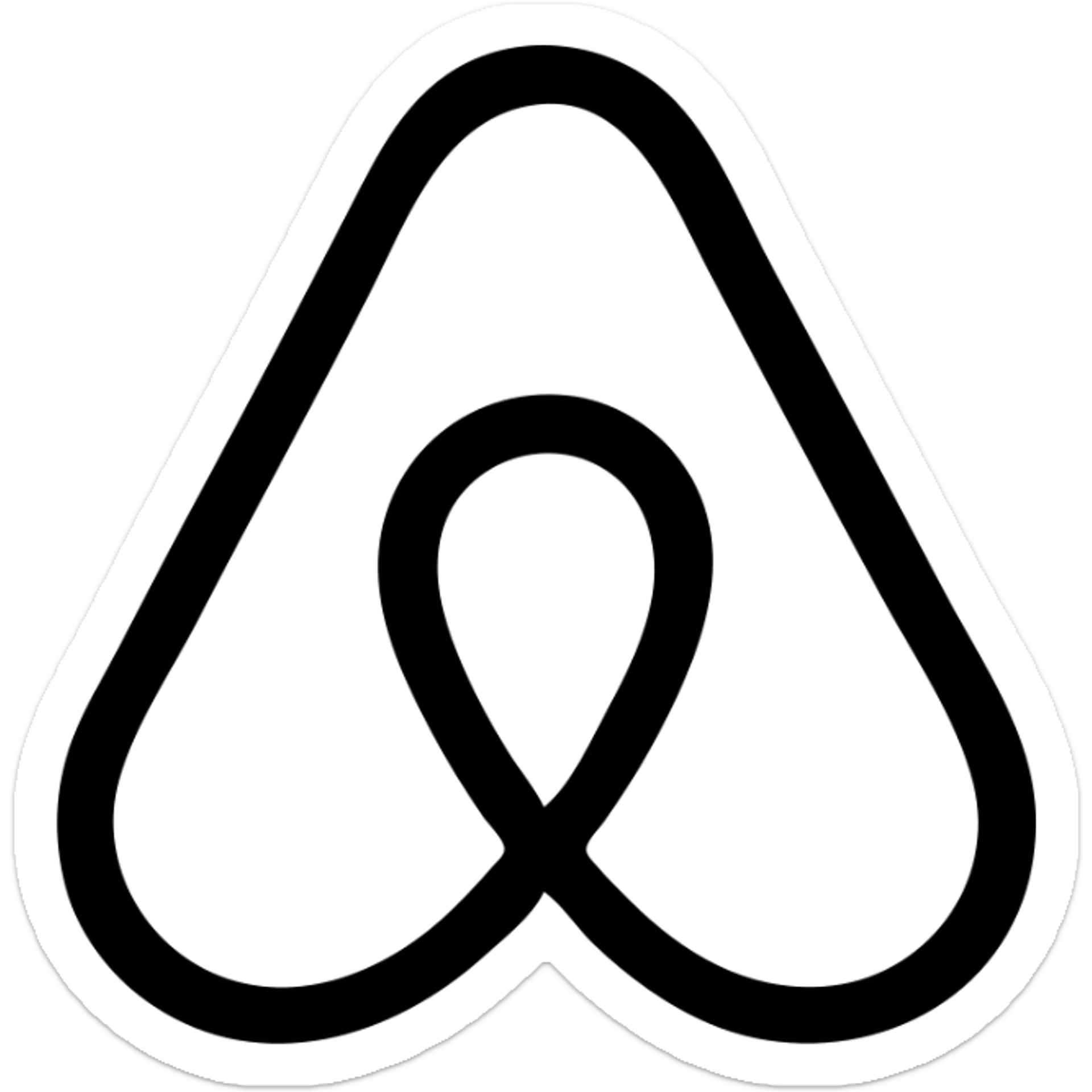 Airbnb-inspired icon, thick lines, clean and modern, similar to Airbnb category icons, no text, simple and bold design sticker