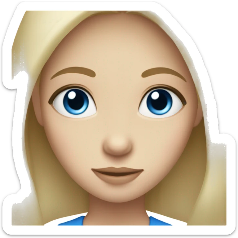 Mom blonde hair blue eyes daughter dark hair blue eyes sticker