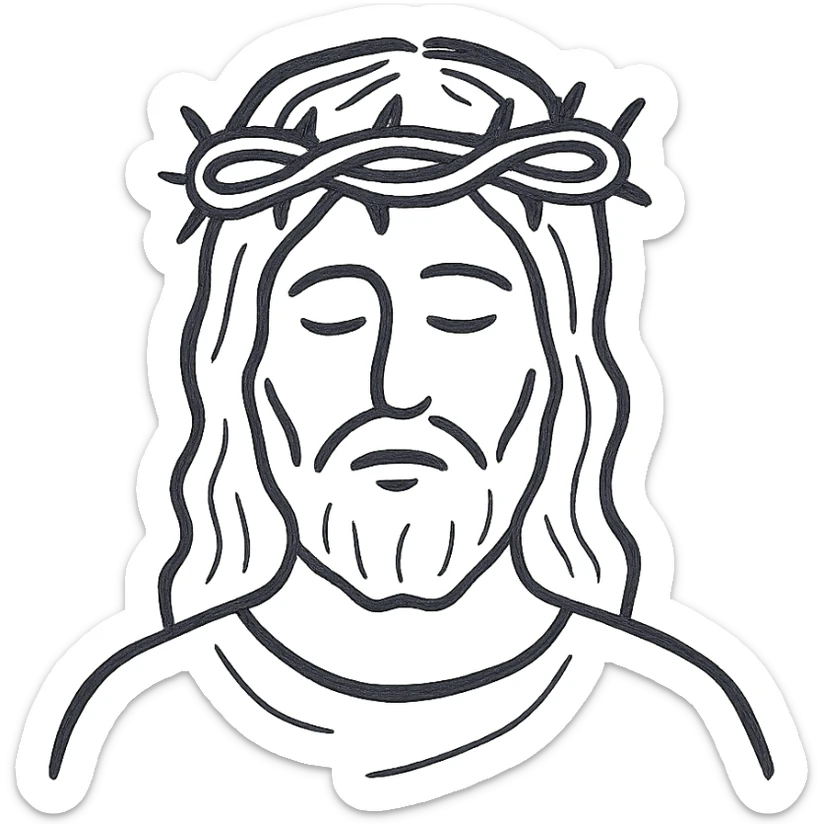 Jesus crown icon sticker