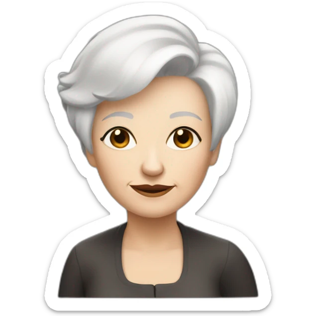 an old white woman with a black square haircut with the body of a rat sticker