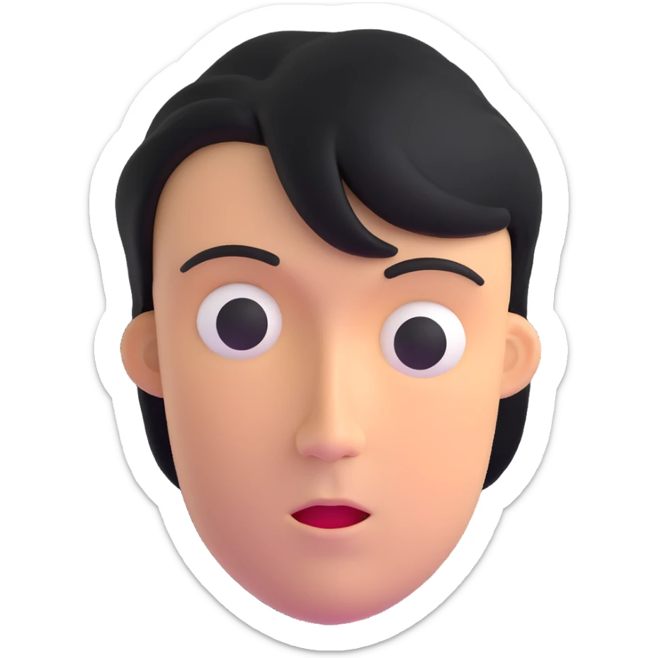 dramatic dying face with theatrical pose sticker