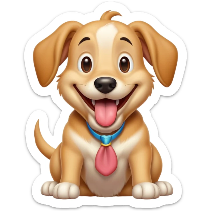 man-dog hybrid resembling Goofy from Disney, smiling with tongue out sticker