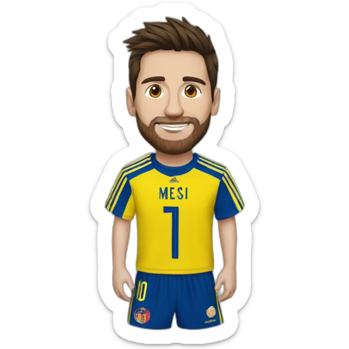 messi with colombia t shirt sticker