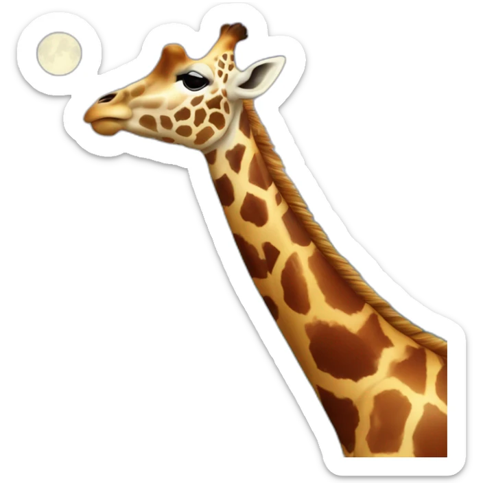 Giraffe danzano sotto pioggia blu mentre montagne cantano lune rosse. sticker