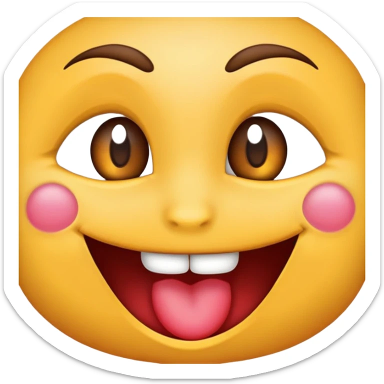 Haz un emoji con una sonrisa de labios tierna y que tenga ojeras y que esté cansado y que su mirada también sea tierna y que tenga las cejas así como de forma tierna sticker