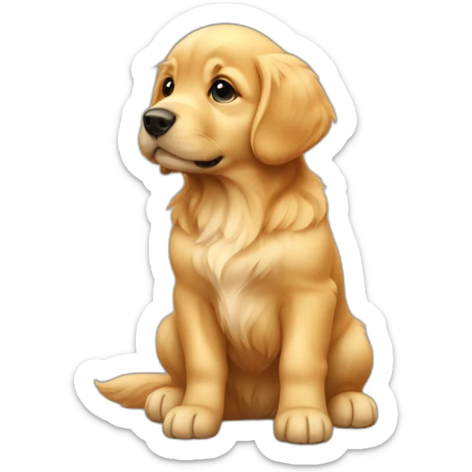 golden retriever puppy sticker
