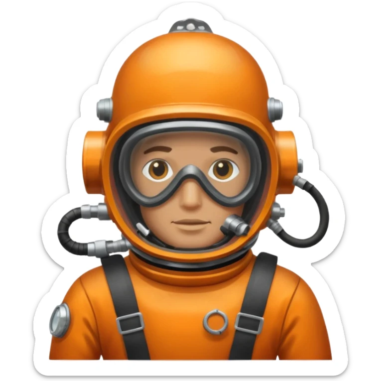 Buceador comercial trabajando, soldando una estructura metalica bajo agua sticker