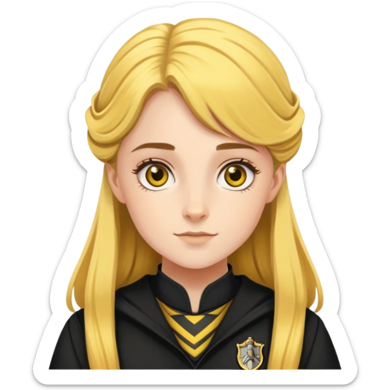 Charlotte Skeoch is hannah abbott in harry potter, wear hogwarts Hufflepuff uniform sticker