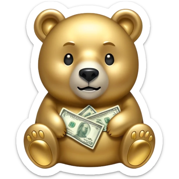A bear currency emoji. It has to be a bear emoji but have the currency sign sticker