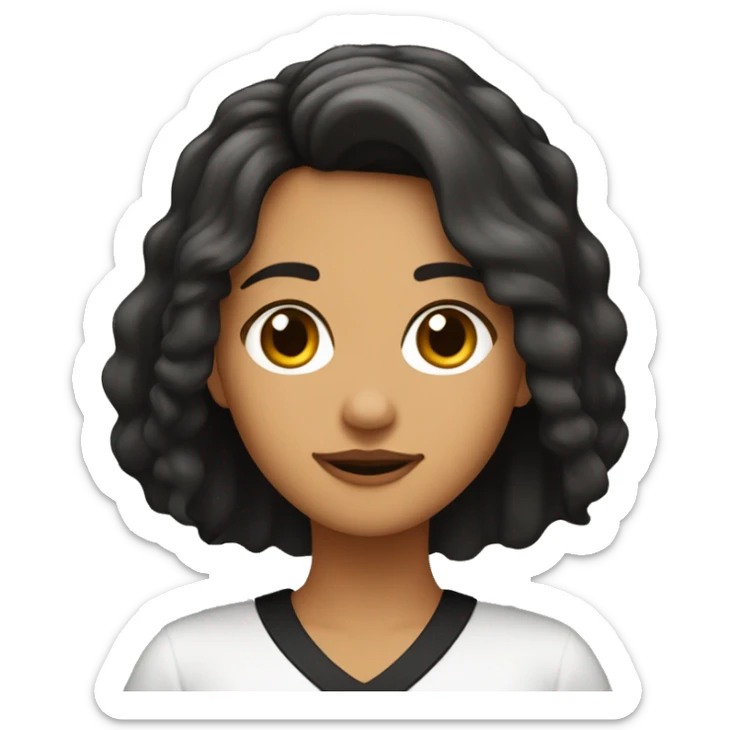 Chica con el pelo largo y negro besando a chico con pelo marrón en punta y corto sticker