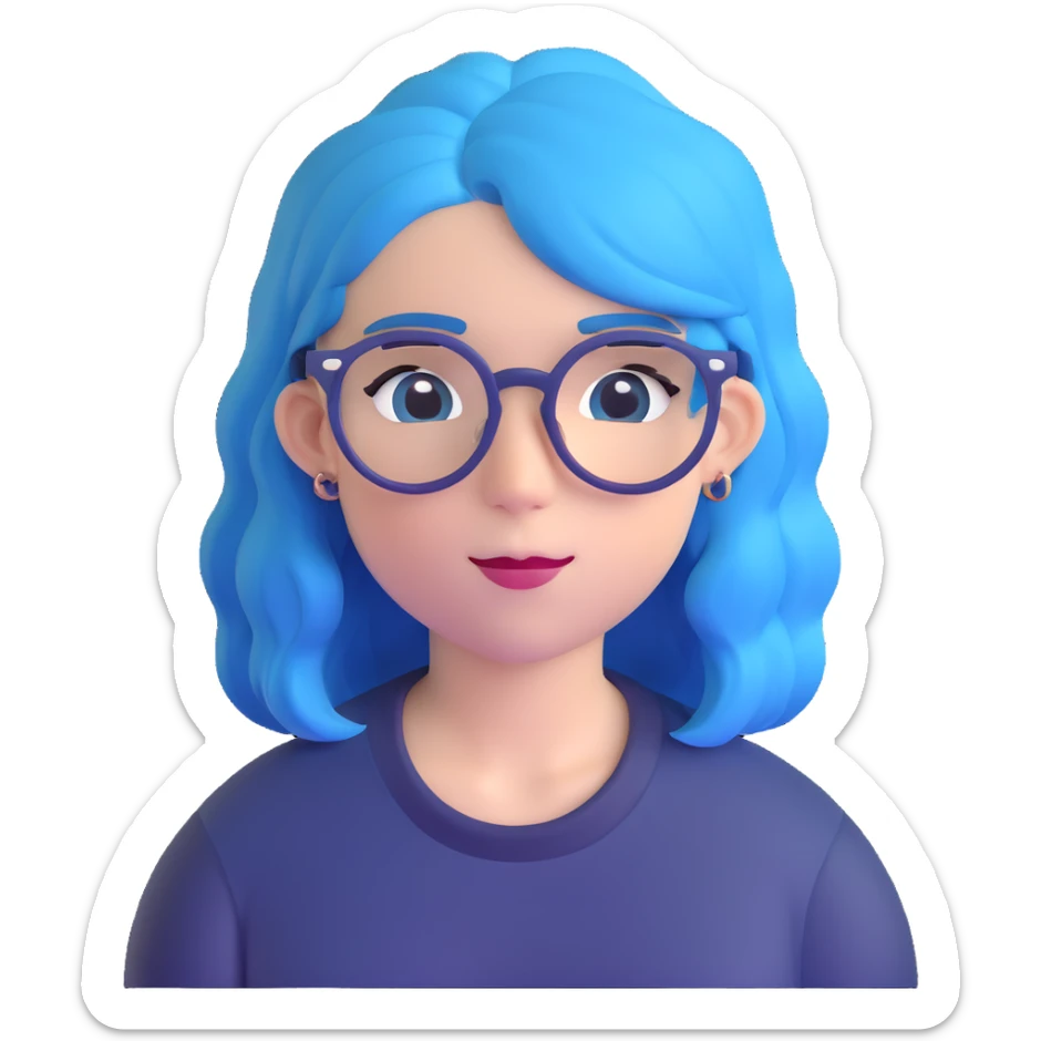 Michou, French YouTuber with blue hair and glasses sticker