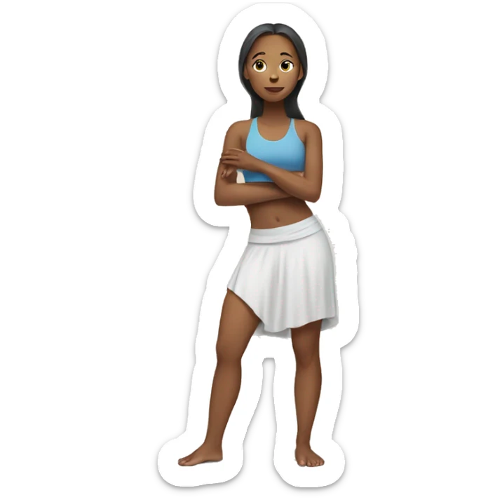 A young women wearing yoga dress sticker