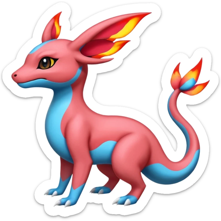 Salandit-Salamence-Sylveon-Umbreon-fusion-Pokémon-hybrid-creature  sticker