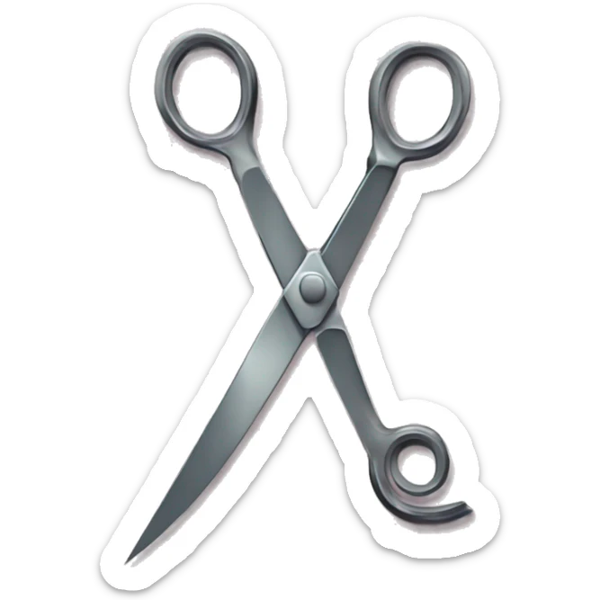 The word VI , Roman numerals for 6. V and upper case I, made out of scissors. Scissors spelling the word VI sticker