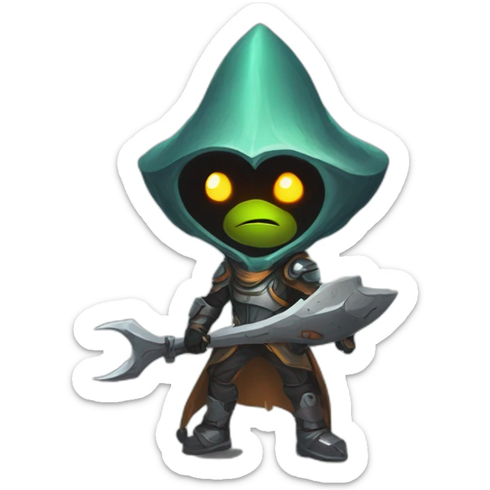 let him cook alien emoji scifi roguelike rpg style inspired by slay the spire digital art sticker