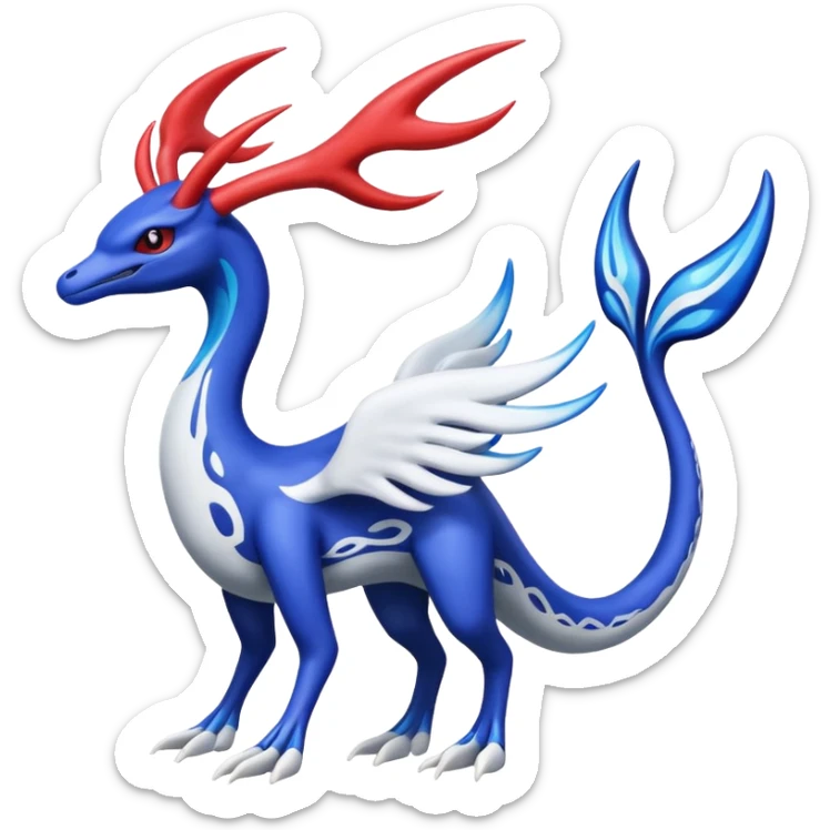 Xerneas-Kyogre-Lugia-Fakémon-hybrid-creature (full body)  sticker