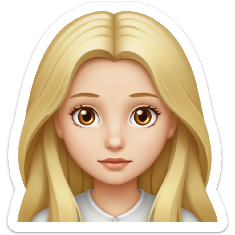long blonde hair hazel eyed girl and white skin sticker