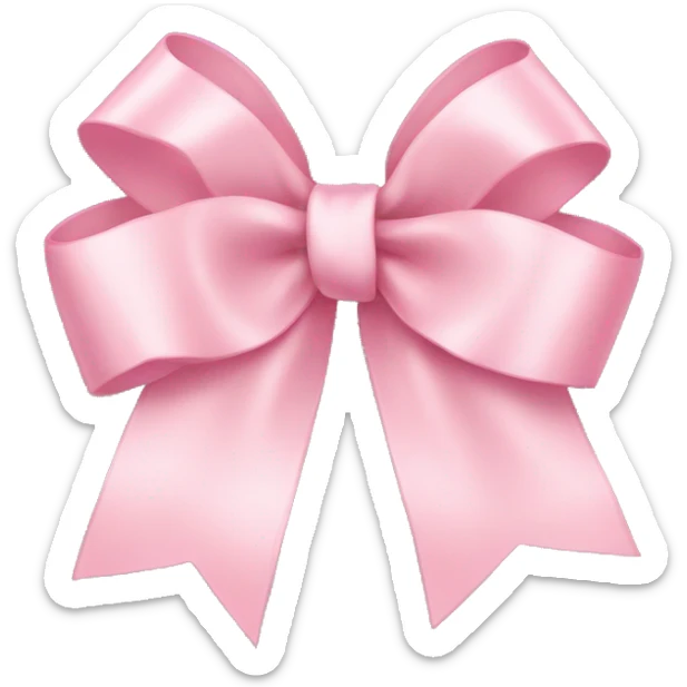 light pink ribbon bow sticker