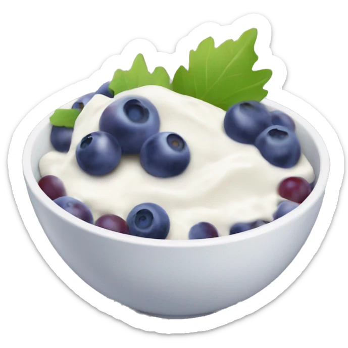 yoghurt bowl with grapes and blueberries sticker