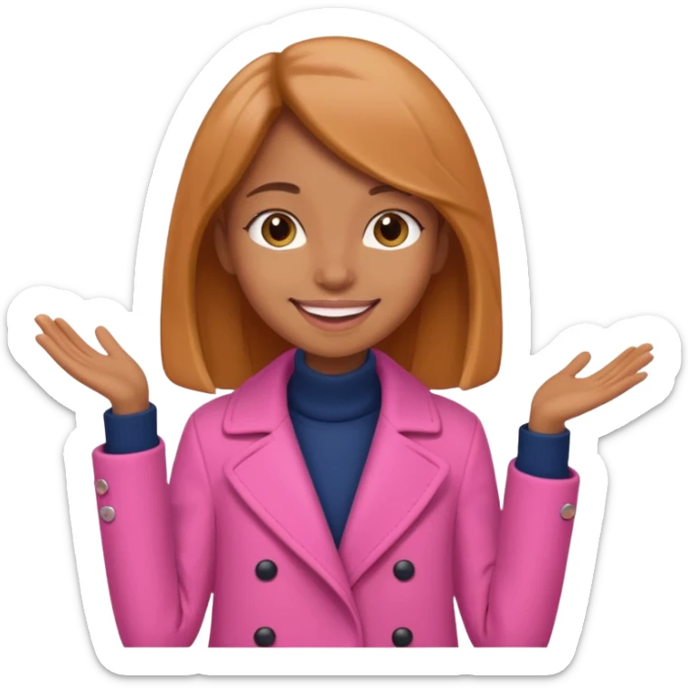 A caramel skinned girl that’s skinny and wears a pink coat  sticker