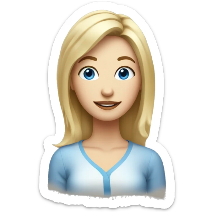 woman with blond Hair and Blue Eyes growing rosemary out of her head sticker