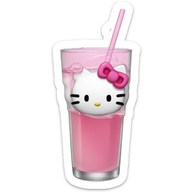 Hello kitty drinking  sticker