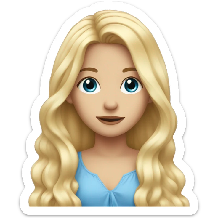 a european girl with long blonde hair and blu eyes sticker
