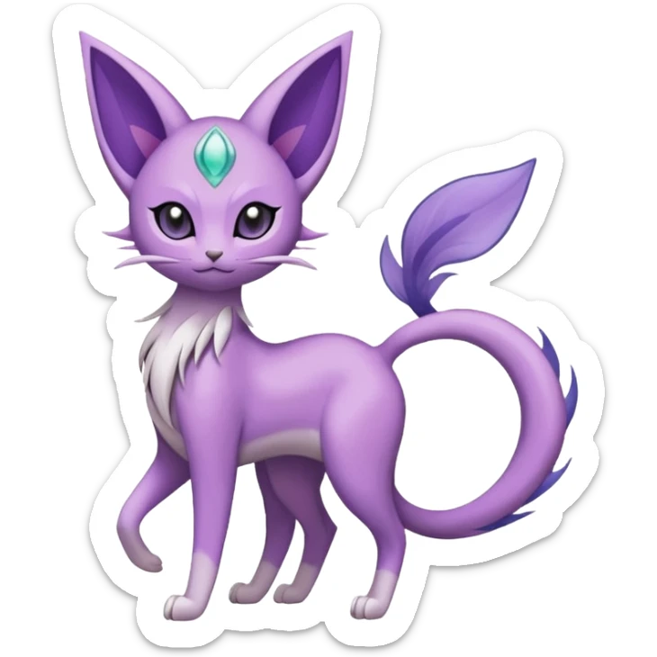 Meloetta-Purrloin-Espeon-Delcatty-Pokémon-Fakémon-fusion-hybrid-creature sticker