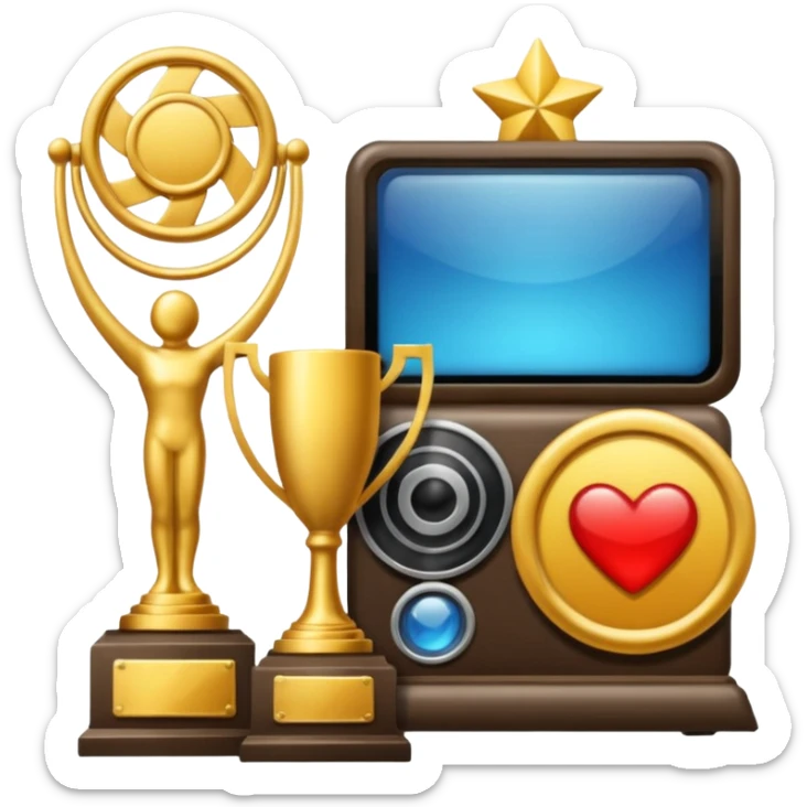 art png featuring achievements, films, and 100 views, in a style achievement sticker