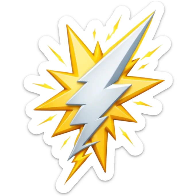 a white lightning emoji sticker