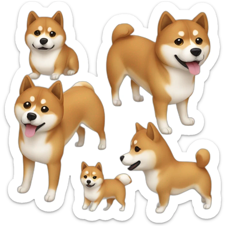 Cute Shiba-dog Accompanied by a middle age woman with brown and curly hair sticker