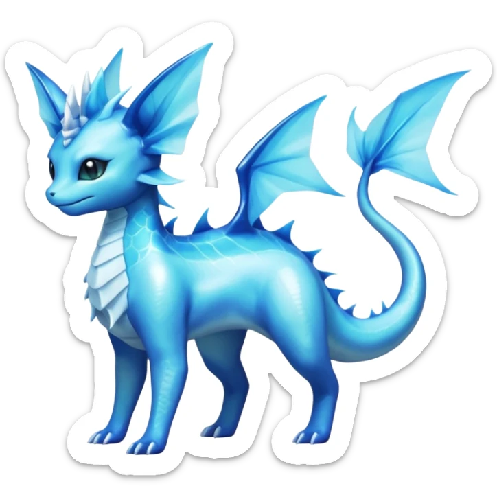 Lumineon-Vaporeon-Dragonair-Fakémon-hybrid-creature (full body)  sticker