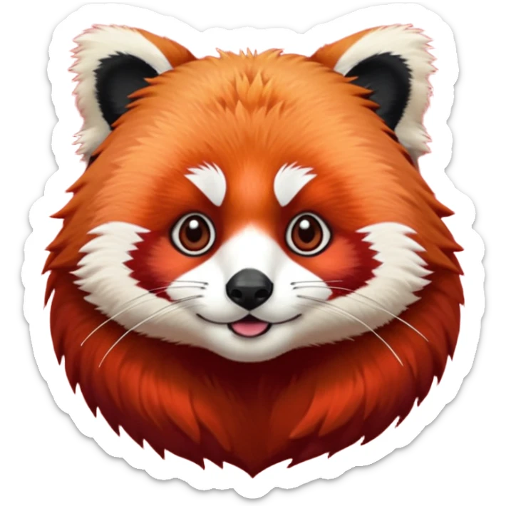 Make a logo of a red panda but instead of ginger fur, its fur is crimson red sticker