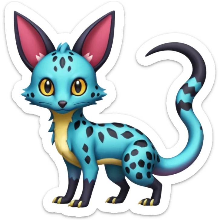 Shiny Salandit-Umbreon-Genet-Noivern-Noibat-Serval-Hybrid (Full body) sticker