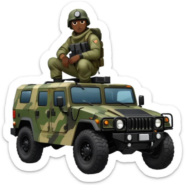 Stealthy camouflage Rock climbing Snow planet dark scary Imperial Shock Troopers police off road interceptor humvee camper  sticker