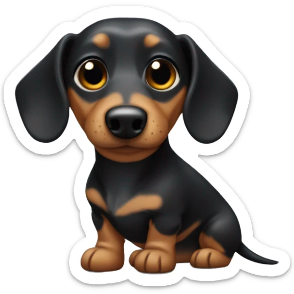 asia, male, black spiky hair dachshund as a pet sticker