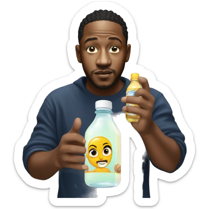 kendrick lamar holding a bottle of baby oil sticker