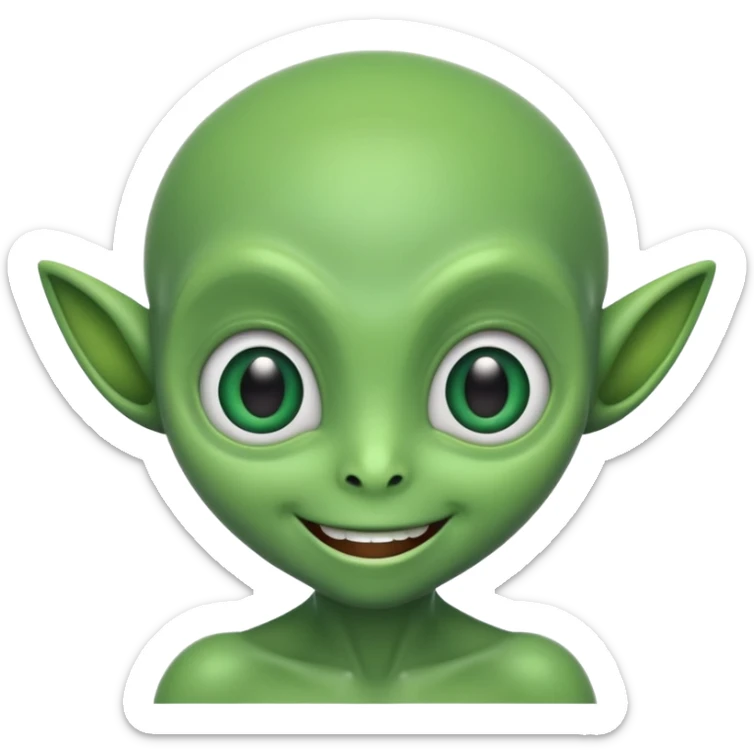 I want you to create an alien just like kaddu from movie koi mil gya sticker