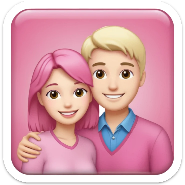 pink polaroid photo of a couple sticker