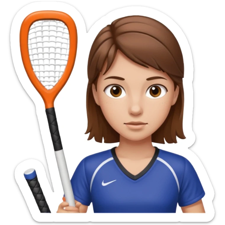 Brown haired girl playing field hockey sticker